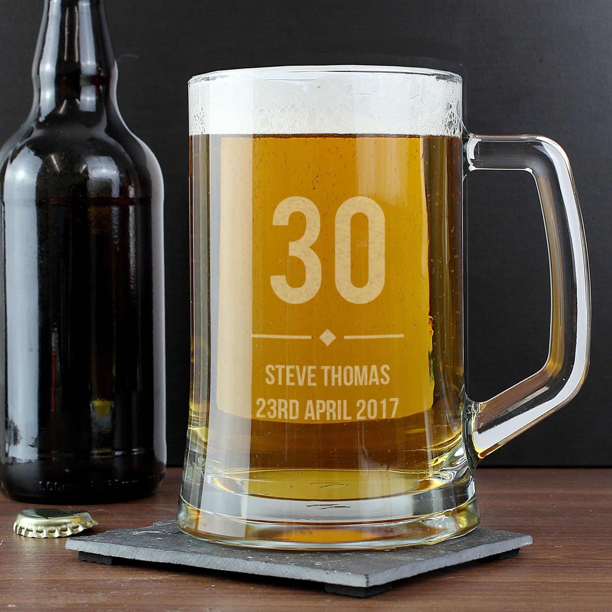 Personalised Big Age Glass Pint Stern Tankard | Inspired Creative Gifts | UK Supplier