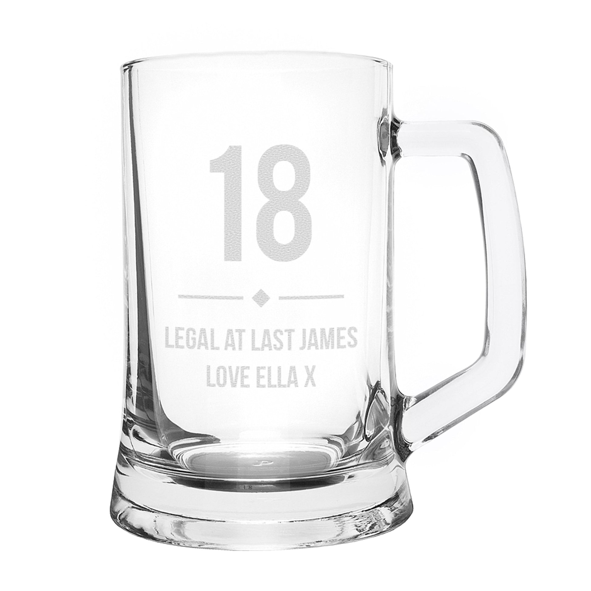 Personalised Big Age Glass Pint Stern Tankard | Inspired Creative Gifts | UK Supplier