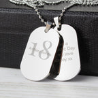 Personalised Big Age Stainless Steel Double Dog Tag Necklace | Inspired Creative Gifts | UK Supplier
