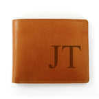 Personalised Big Initials Tan Leather Wallet | Inspired Creative Gifts | UK Supplier