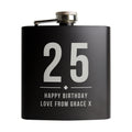 Personalised Big Numbers Black Hip Flask | Inspired Creative Gifts | UK Supplier