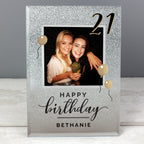 Personalised Birthday 4x4 Glitter Glass Photo Frame | Inspired Creative Gifts | UK Supplier