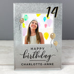 Personalised Birthday 4x4 Glitter Glass Photo Frame | Inspired Creative Gifts | UK Supplier