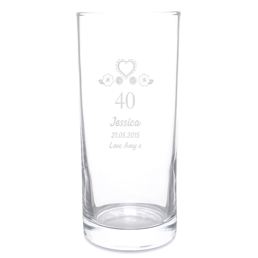 Personalised Birthday Craft Hi Ball Glass | Inspired Creative Gifts | UK Supplier