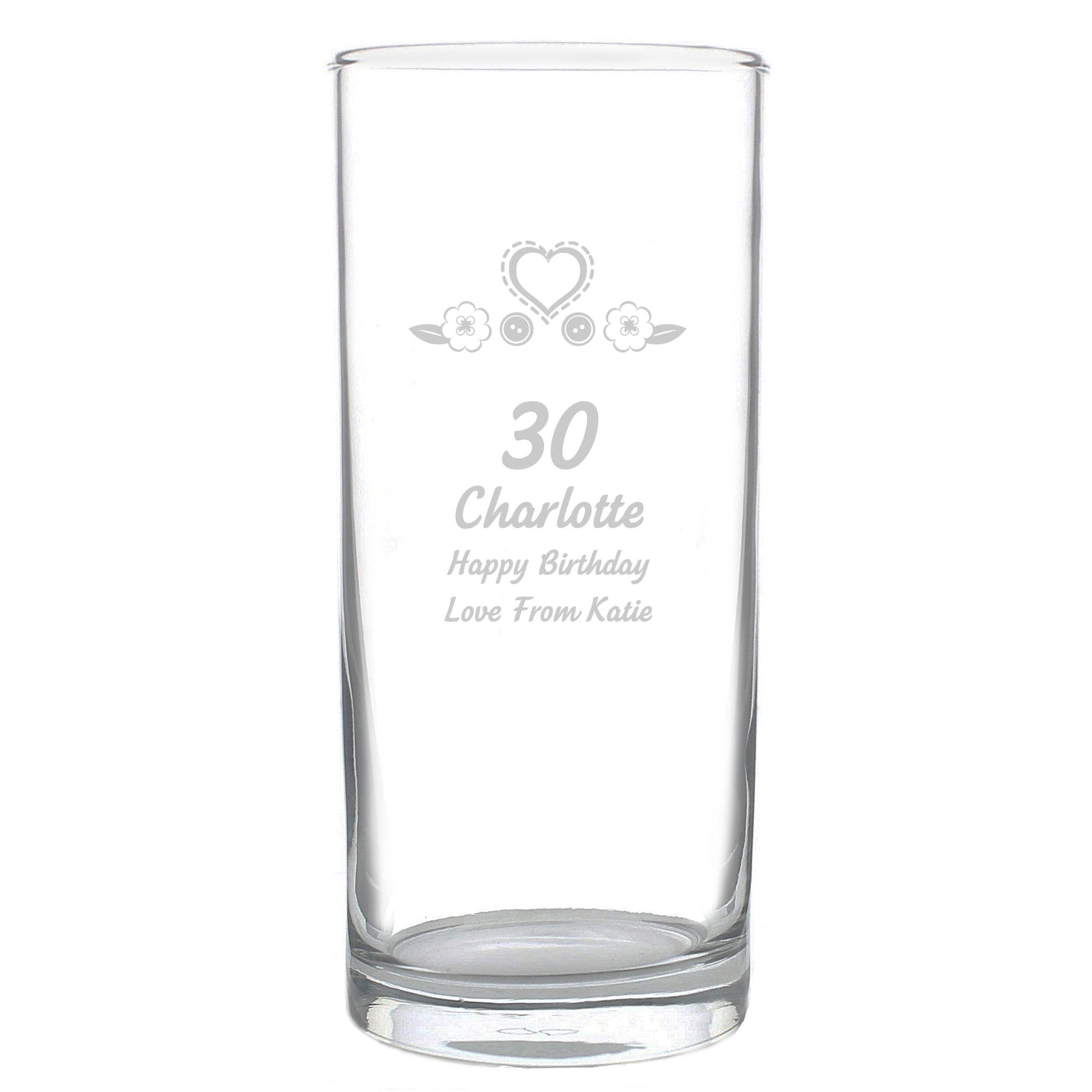 Personalised Birthday Craft Hi Ball Glass | Inspired Creative Gifts | UK Supplier