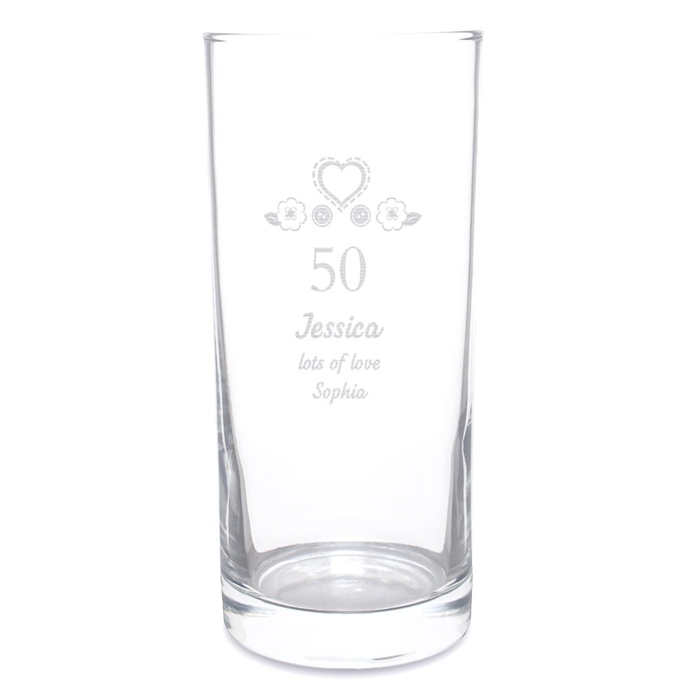 Personalised Birthday Craft Hi Ball Glass | Inspired Creative Gifts | UK Supplier