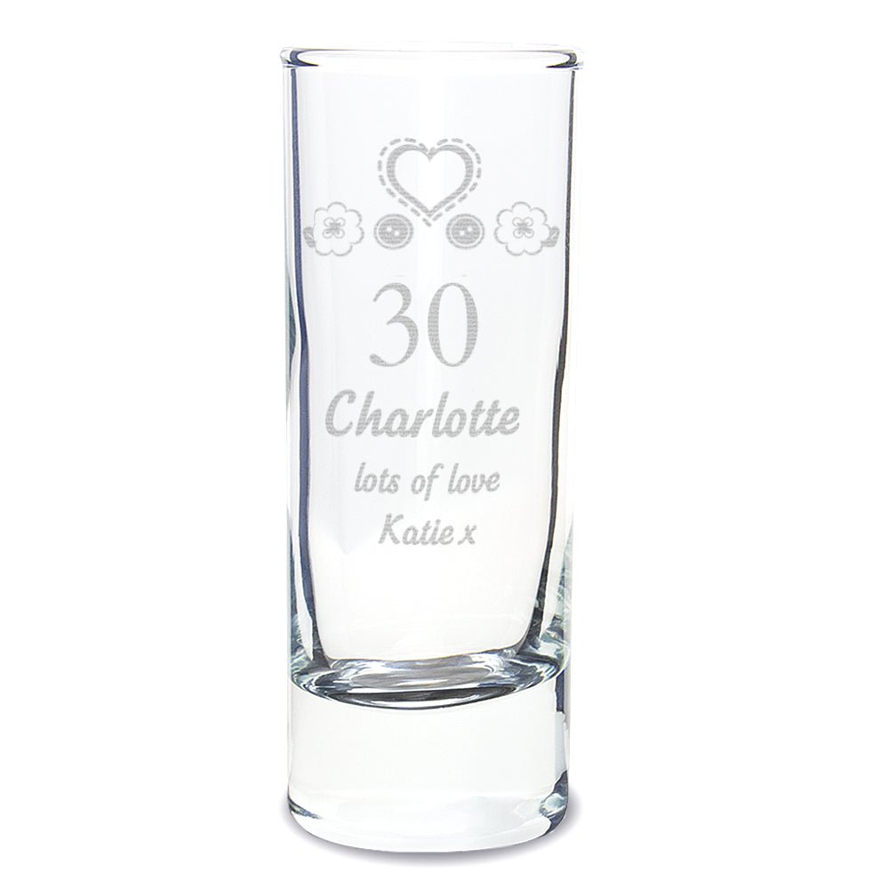 Personalised Birthday Craft Shot Glass Engraved | Inspired Creative Gifts | UK Supplier