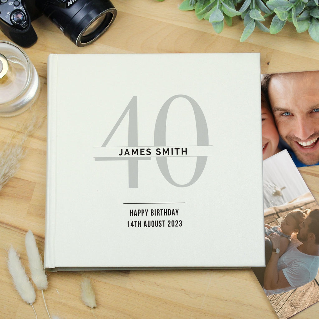 Personalised Birthday Square Photo Album | Big Age 16th, 18th, 21st, 30th, 40th, 50th, 60th, 70th Birthday | Inspired Creative Gifts | UK Supplier