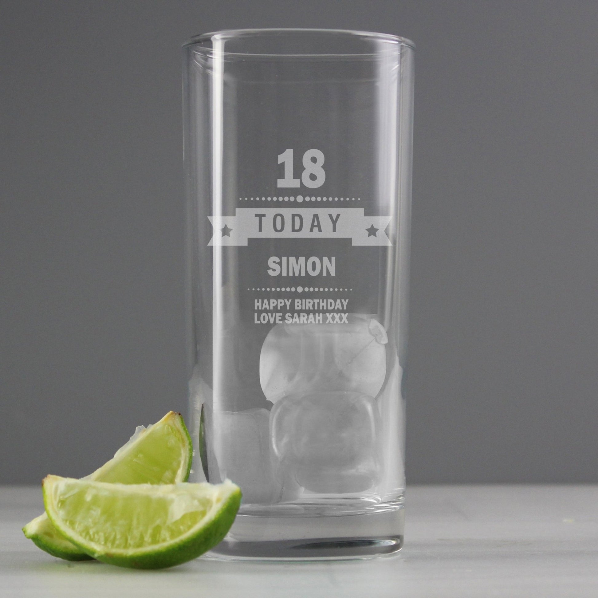 Personalised Birthday Star Hi Ball Glass | Inspired Creative Gifts | UK Supplier