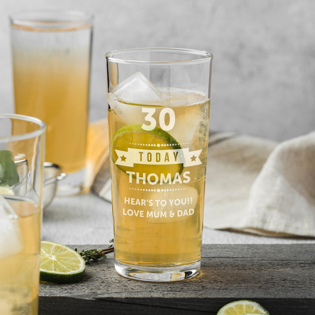 Personalised Birthday Star Hi Ball Glass | Inspired Creative Gifts | UK Supplier