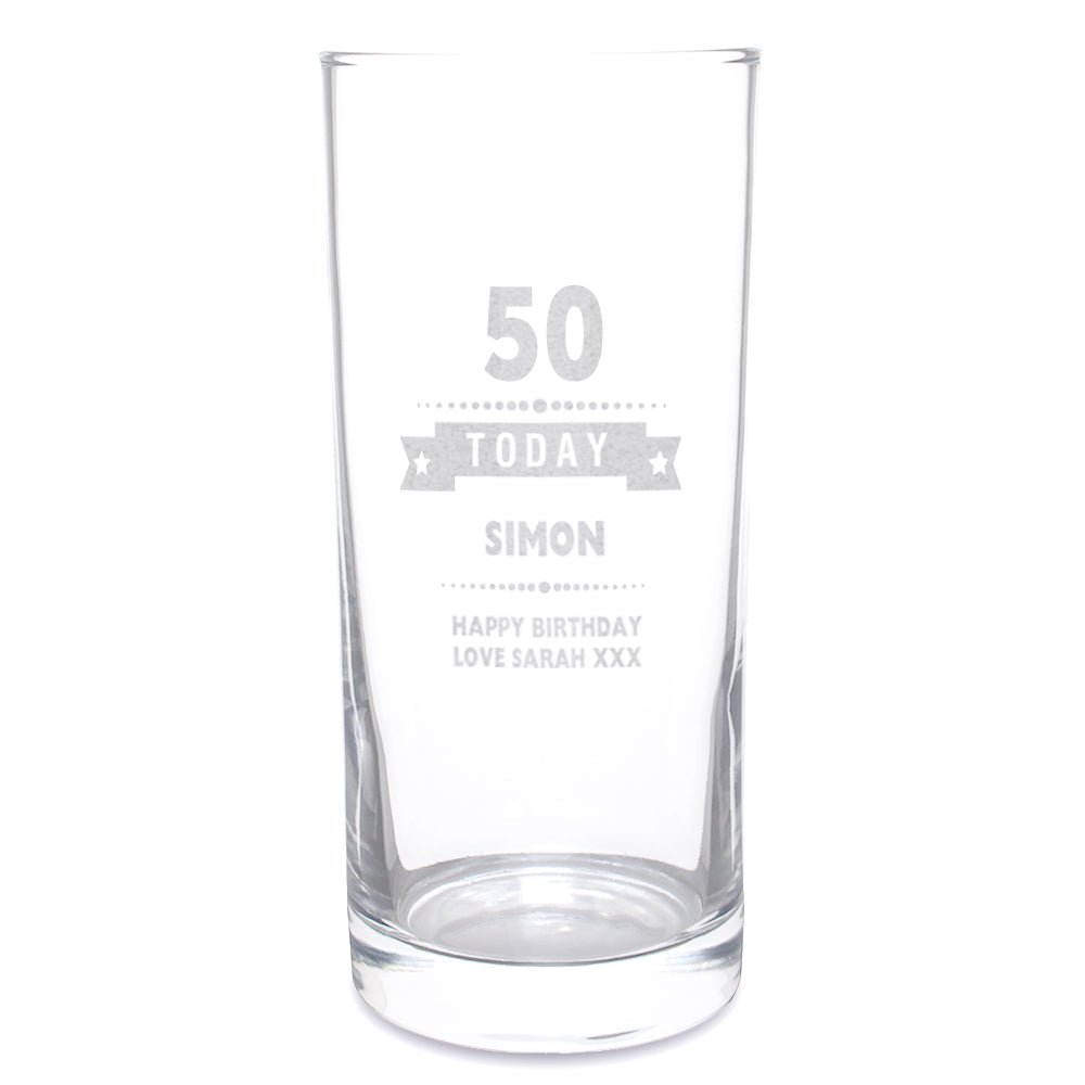 Personalised Birthday Star Hi Ball Glass | Inspired Creative Gifts | UK Supplier