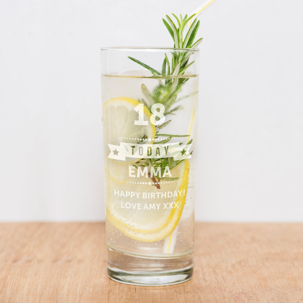 Personalised Birthday Star Hi Ball Glass | Inspired Creative Gifts | UK Supplier