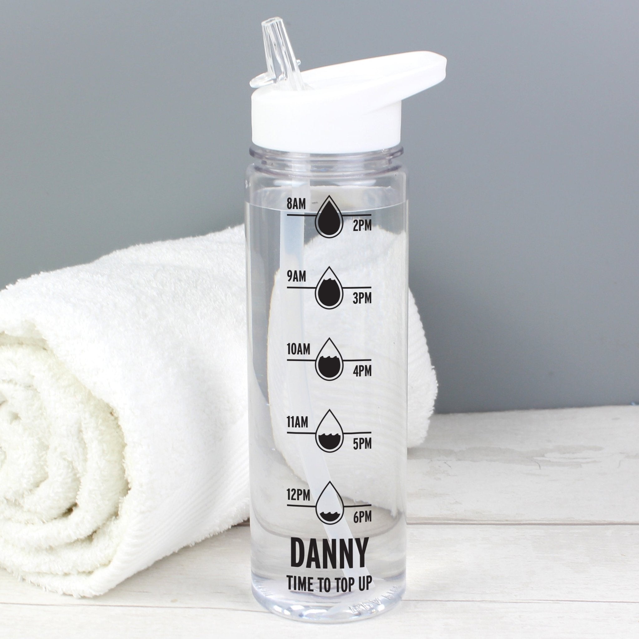 Personalised Black 'Hydration Tracker' Water Bottle | Inspired Creative Gifts | UK Supplier