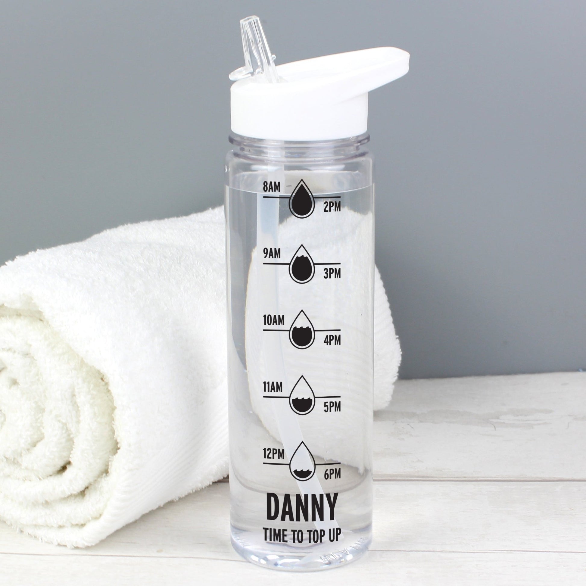 Personalised Black 'Hydration Tracker' Water Bottle | Inspired Creative Gifts