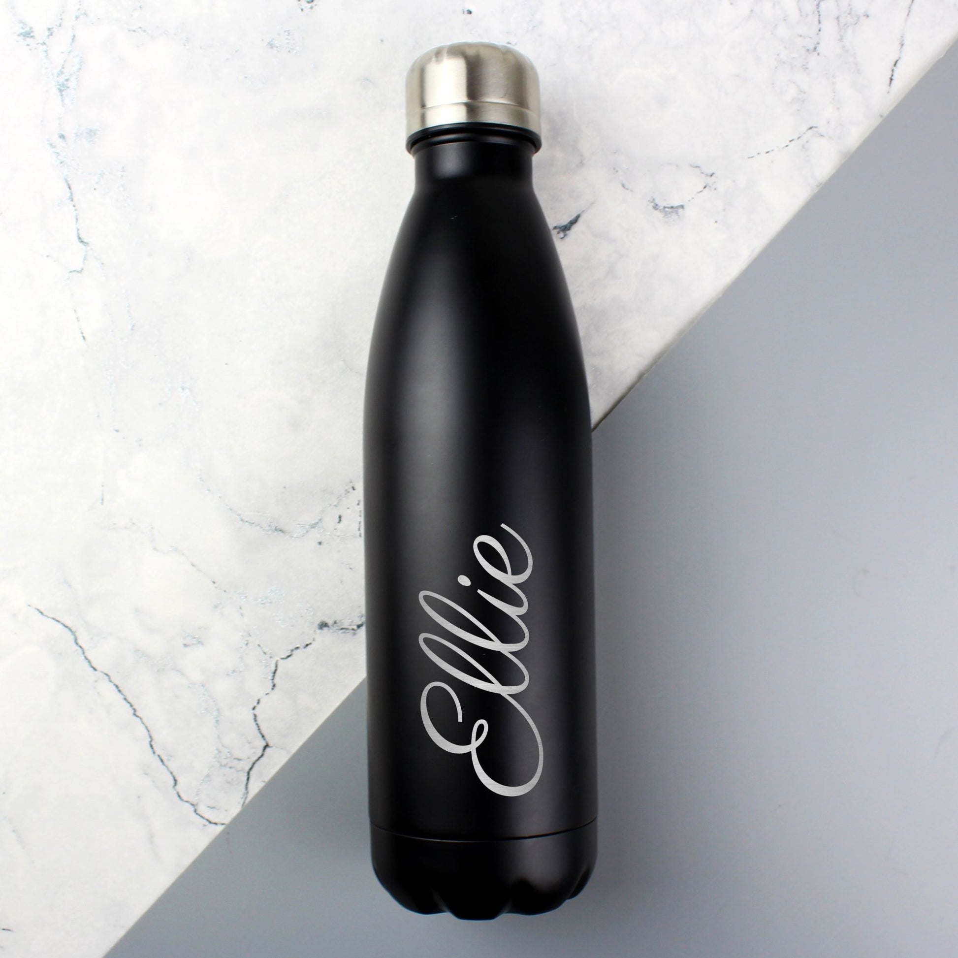 Personalised Black Metal Insulated Drinks Bottle | Inspired Creative Gifts