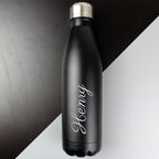 Personalised Black Metal Insulated Drinks Bottle | Inspired Creative Gifts | UK Supplier