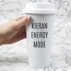 Personalised Black Text Slogan Insulated Reusable Eco Travel Cup | Inspired Creative Gifts | UK Supplier