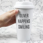 Personalised Black Text Slogan Insulated Reusable Eco Travel Cup | Inspired Creative Gifts | UK Supplier
