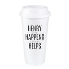 Personalised Black Text Slogan Insulated Reusable Eco Travel Cup | Inspired Creative Gifts | UK Supplier