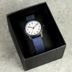 Personalised Black with Blue Canvas Strap Boys Watch | Inspired Creative Gifts | UK Supplier
