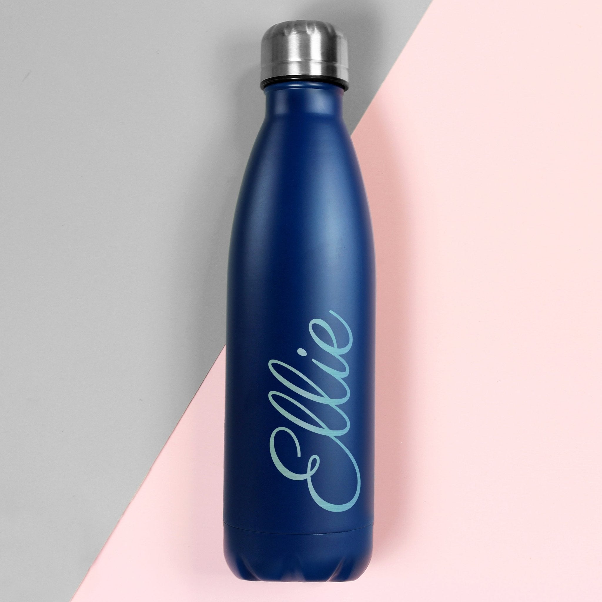 Personalised Blue Metal Insulated Drinks Bottle | Inspired Creative Gifts | UK Supplier