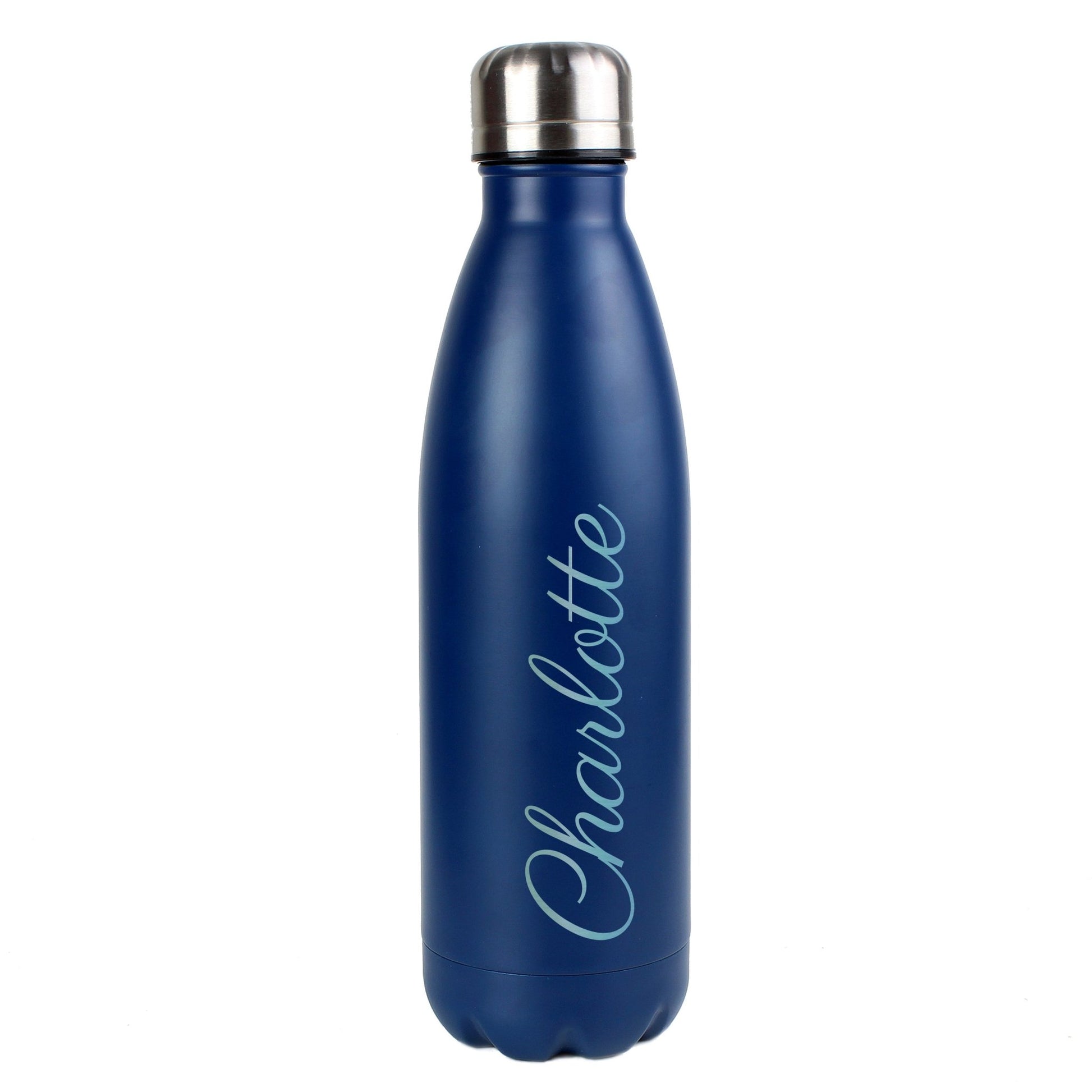 Personalised Blue Metal Insulated Drinks Bottle | Inspired Creative Gifts