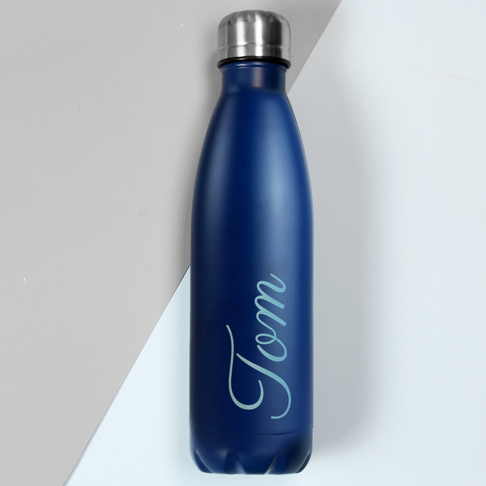 Personalised Blue Metal Insulated Drinks Bottle | Inspired Creative Gifts