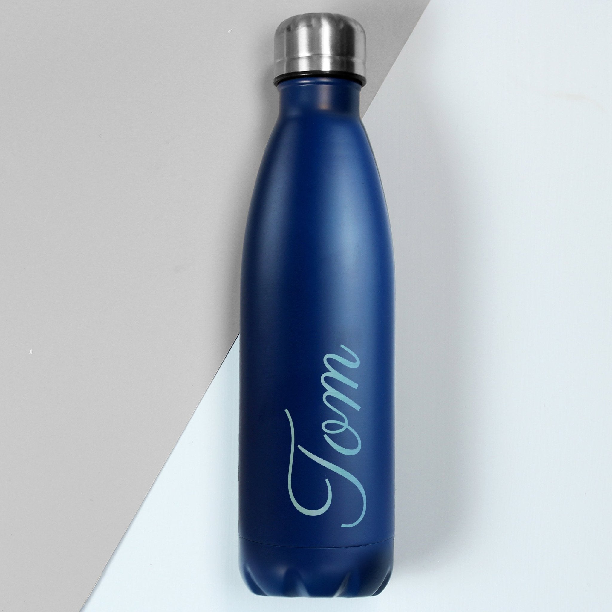 Personalised Blue Metal Insulated Drinks Bottle | Inspired Creative Gifts | UK Supplier