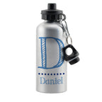 Personalised Blue Name Silver Drinks Bottle | Inspired Creative Gifts | UK Supplier