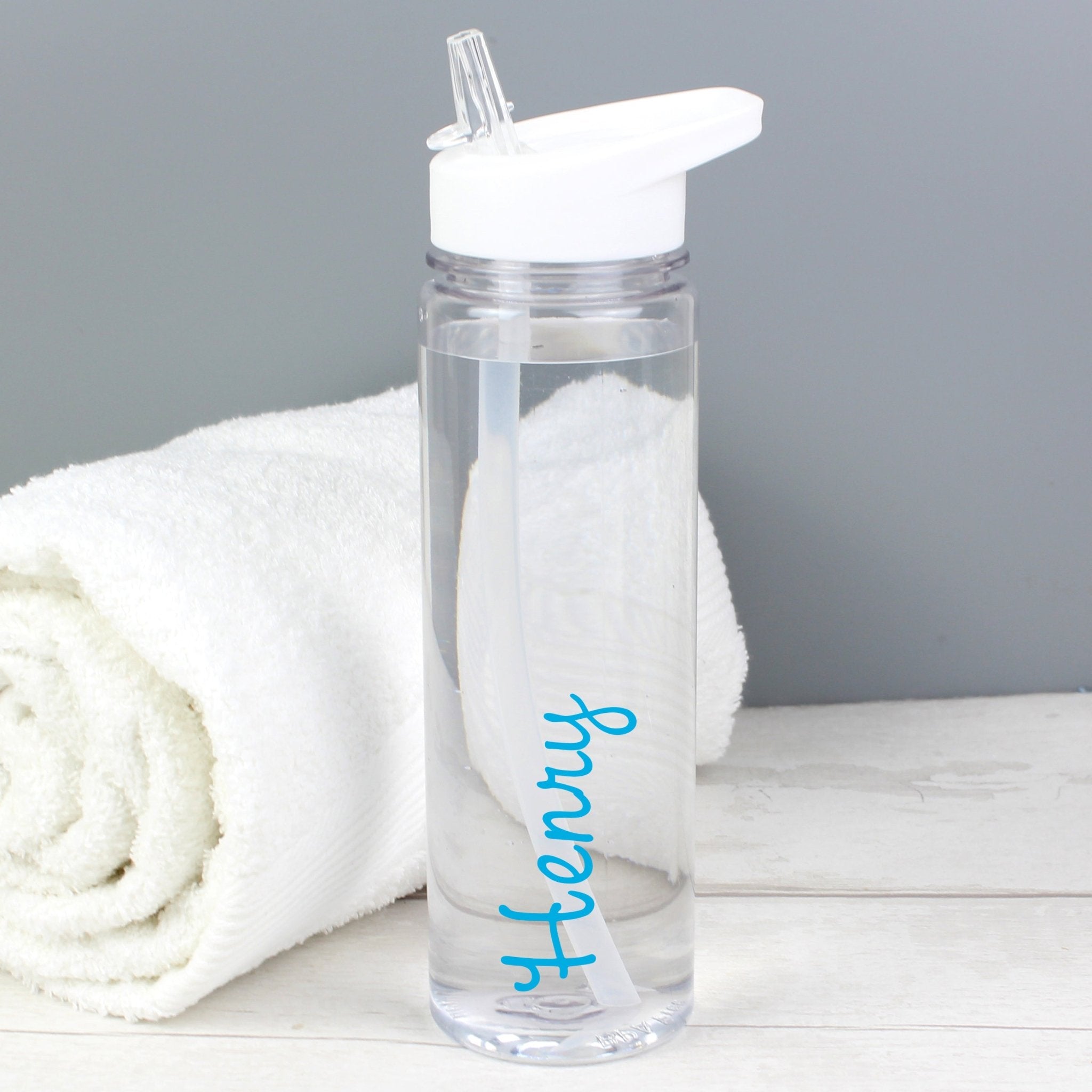 Personalised Blue Name Water Bottle | Inspired Creative Gifts | UK Supplier