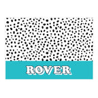 Personalised Blue or Pink Spots Dog Pet Bowl Mat | Inspired Creative Gifts | UK Supplier