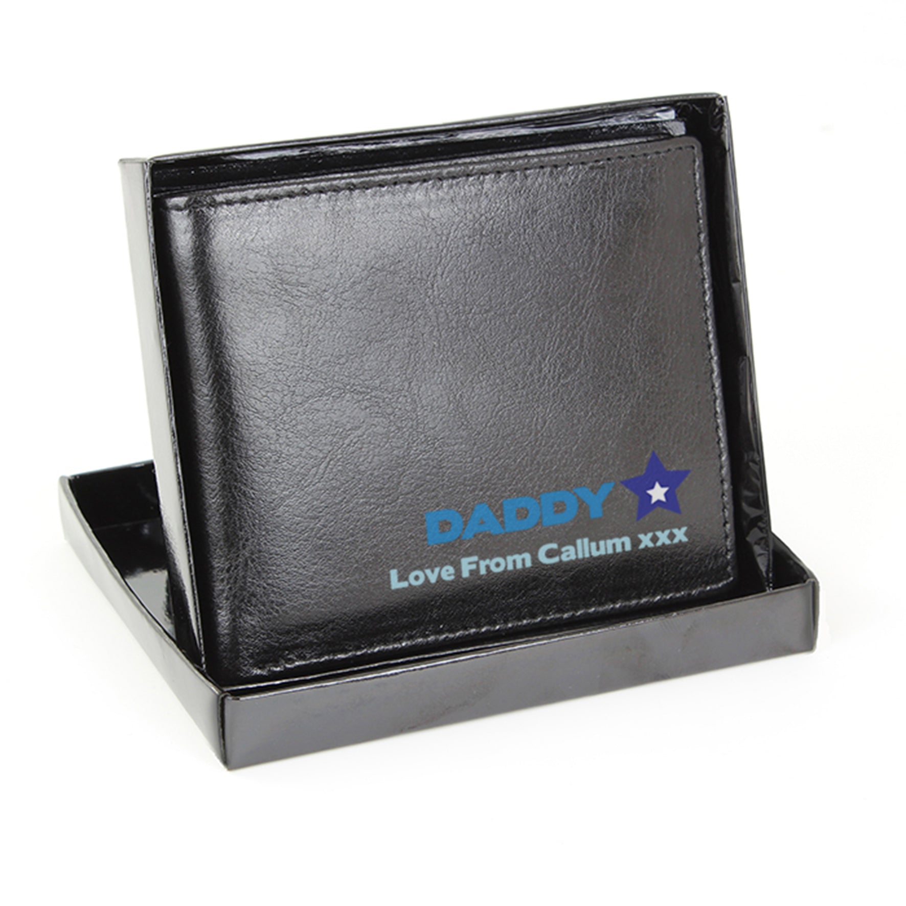 Personalised Blue Worlds Best Dad Leather Wallet | Inspired Creative Gifts | UK Supplier