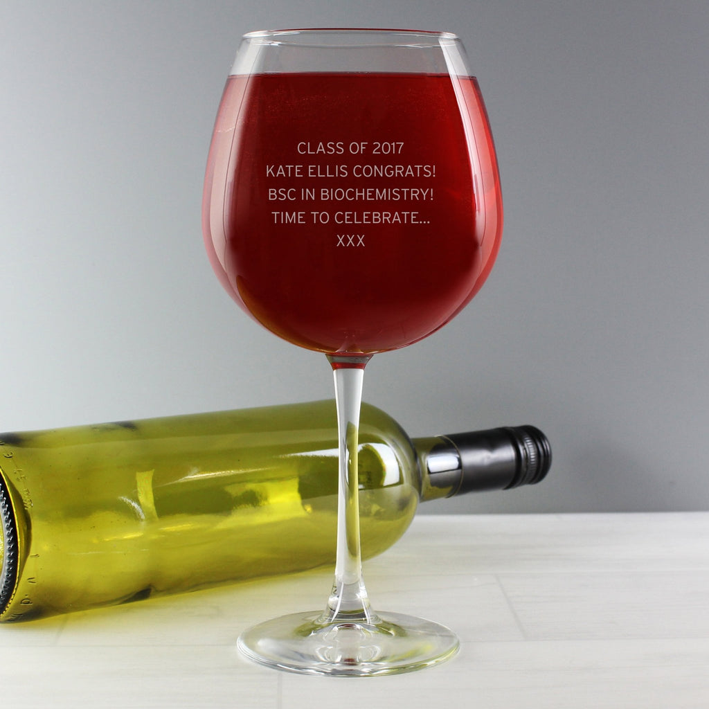 Personalised Bold Statement Bottle of Wine Glass | Inspired Creative Gifts | UK Supplier