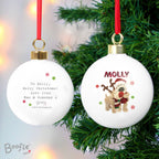 Personalised Boofle Christmas Reindeer Bauble | Inspired Creative Gifts | UK Supplier