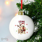 Personalised Boofle Christmas Reindeer Bauble | Inspired Creative Gifts | UK Supplier