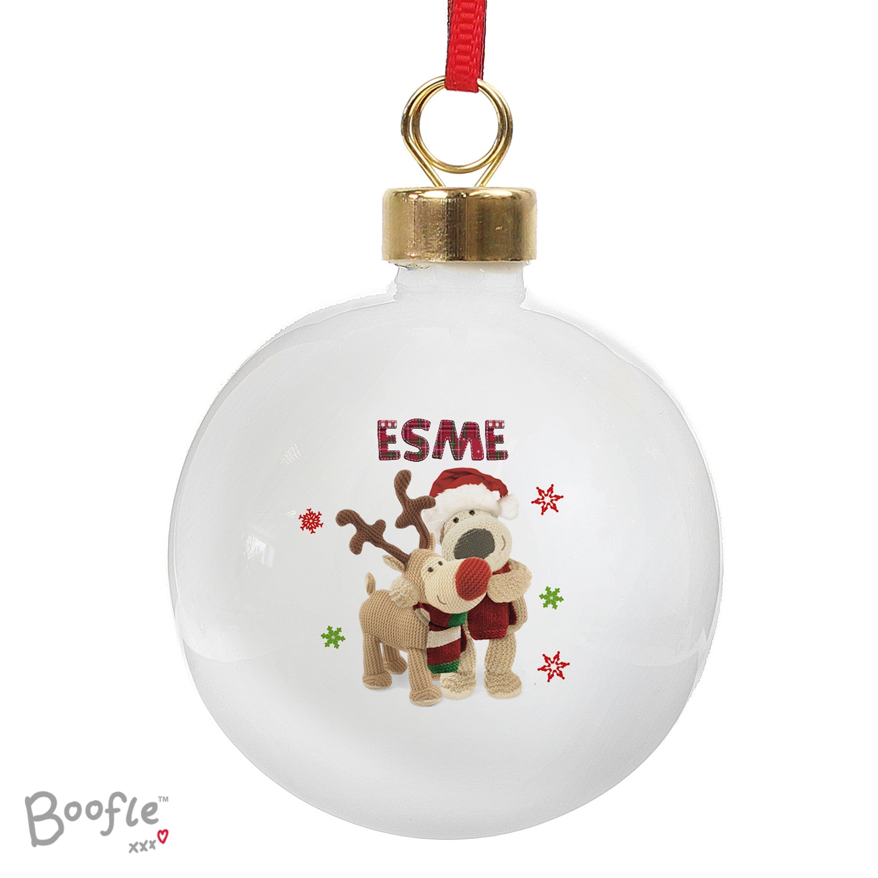 Personalised Boofle Christmas Reindeer Bauble | Inspired Creative Gifts | UK Supplier