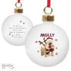 Personalised Boofle Christmas Reindeer Bauble | Inspired Creative Gifts | UK Supplier