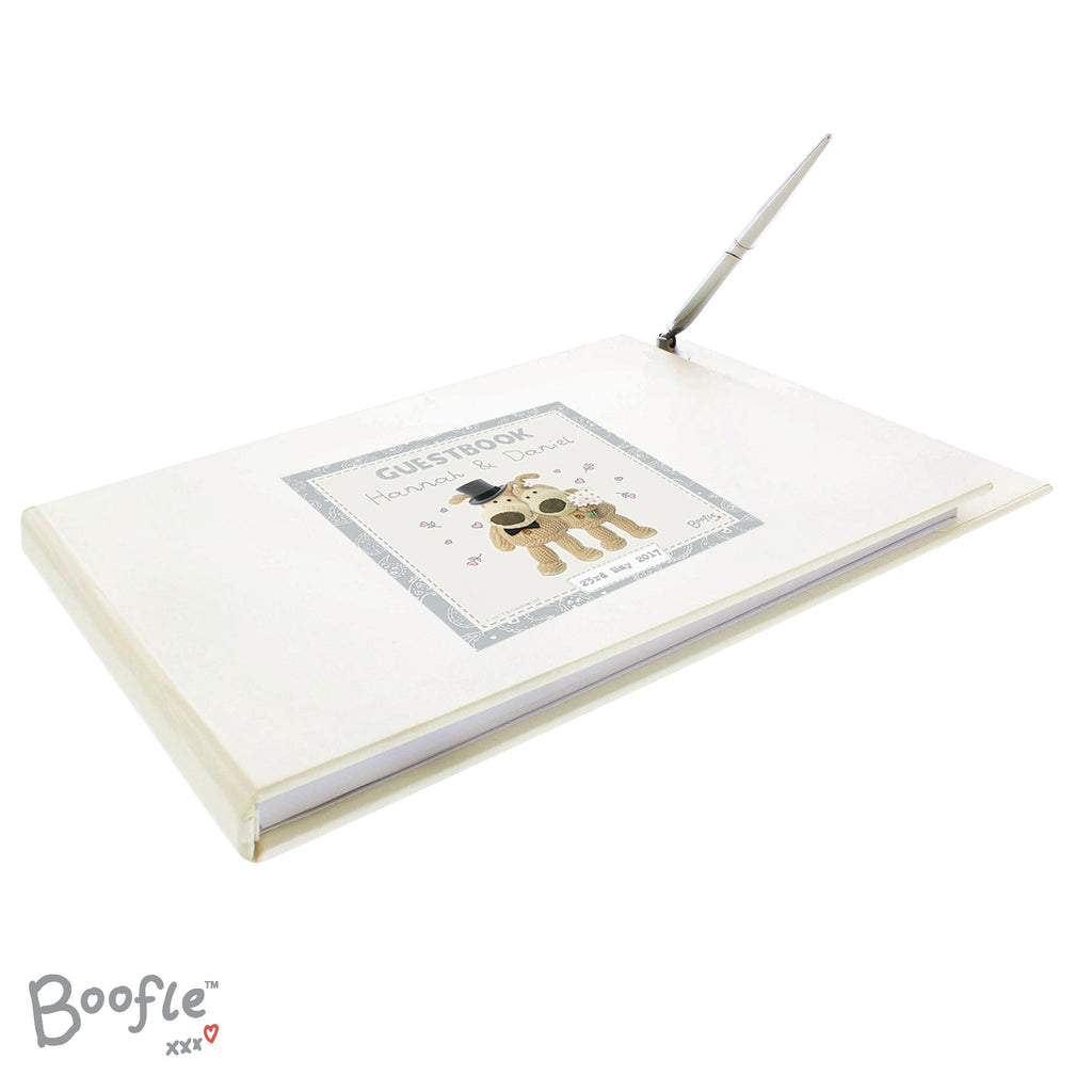 Personalised Boofle Wedding Hardback Guest Book & Pen | Inspired Creative Gifts | UK Supplier