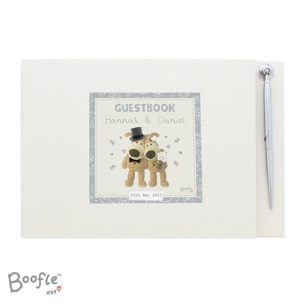 Personalised Boofle Wedding Hardback Guest Book & Pen | Inspired Creative Gifts | UK Supplier
