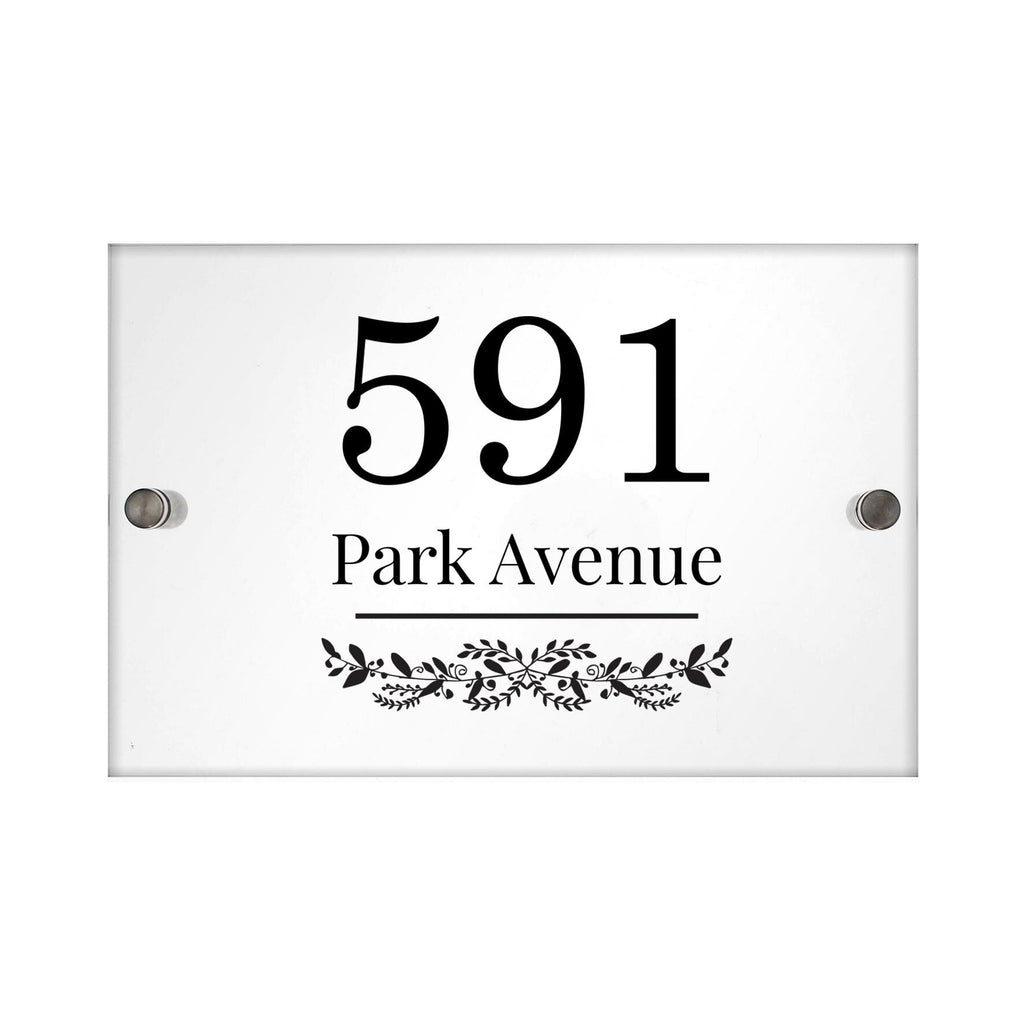 Personalised Botanical Acrylic House Sign | Great for New House Number | Inspired Creative Gifts | UK Supplier