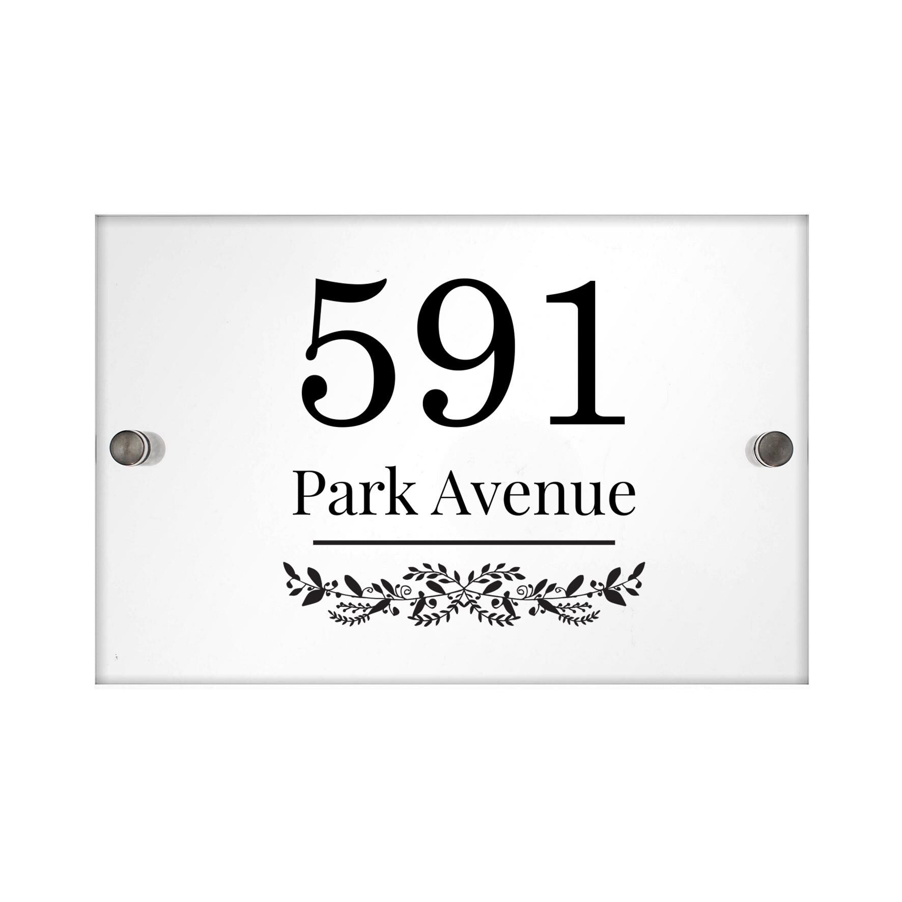 Personalised Botanical Acrylic House Sign | Great for New House Number | Inspired Creative Gifts | UK Supplier