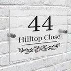 Personalised Botanical Acrylic House Sign | Great for New House Number | Inspired Creative Gifts | UK Supplier