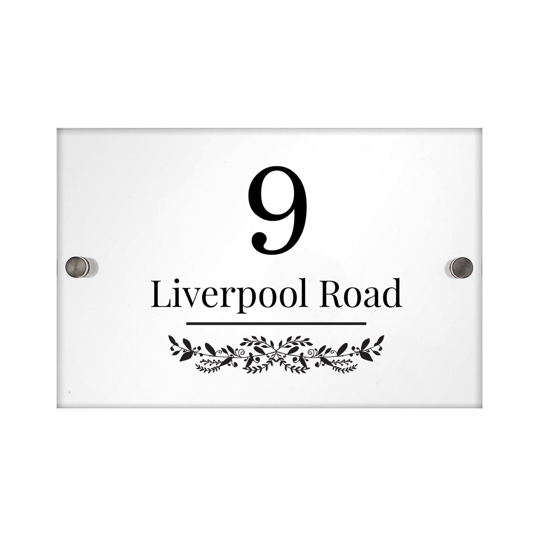 Personalised Botanical Acrylic House Sign | Great for New House Number | Inspired Creative Gifts | UK Supplier