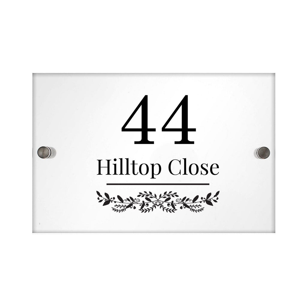 Personalised Botanical Acrylic House Sign | Great for New House Number | Inspired Creative Gifts | UK Supplier