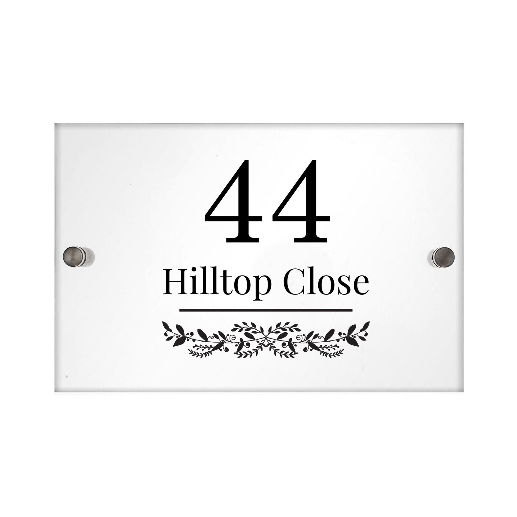 Personalised Botanical Acrylic House Sign | Great for New House Number | Inspired Creative Gifts | UK Supplier