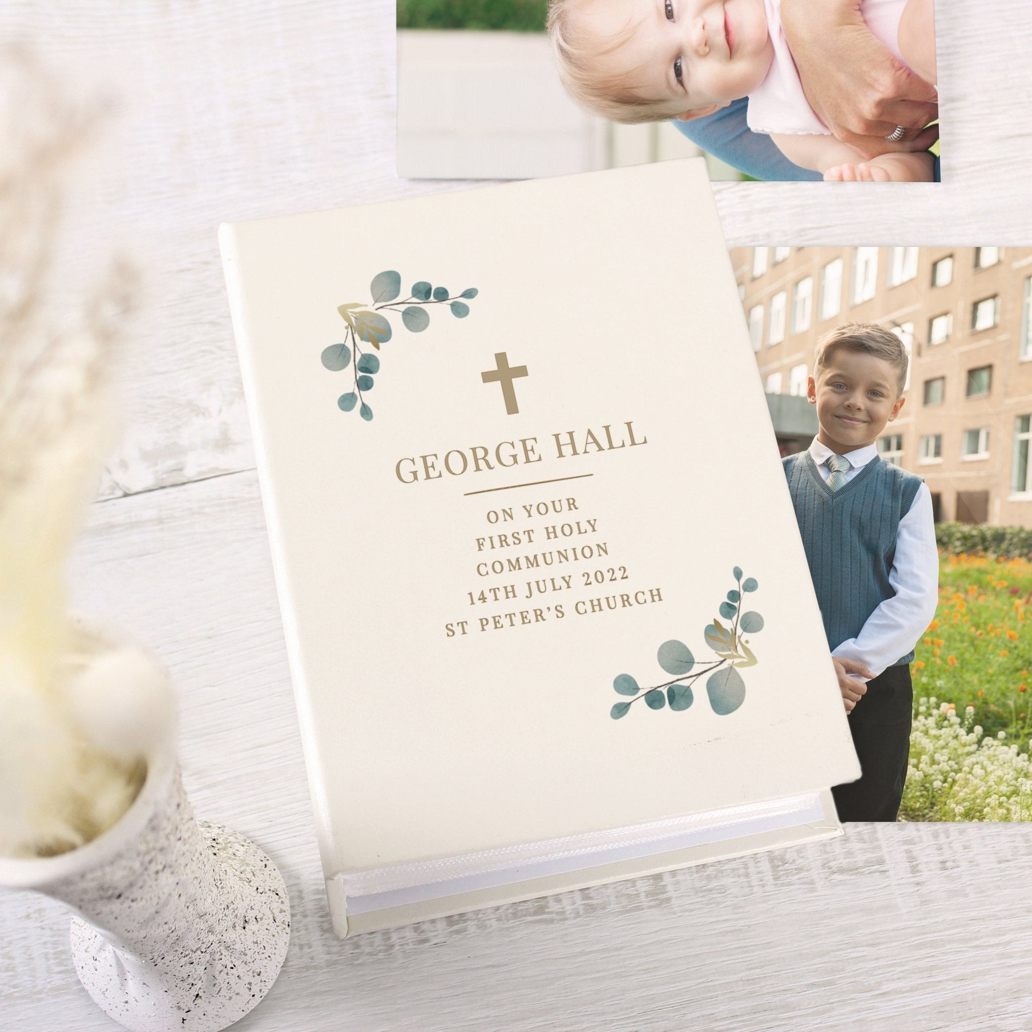 Personalised Botanical Cross 6x4 Photo Album with Sleeves | Inspired Creative Gifts | UK Supplier