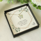 Personalised Botanical Sentiment Butterfly Necklace and Box | Inspired Creative Gifts | UK Supplier