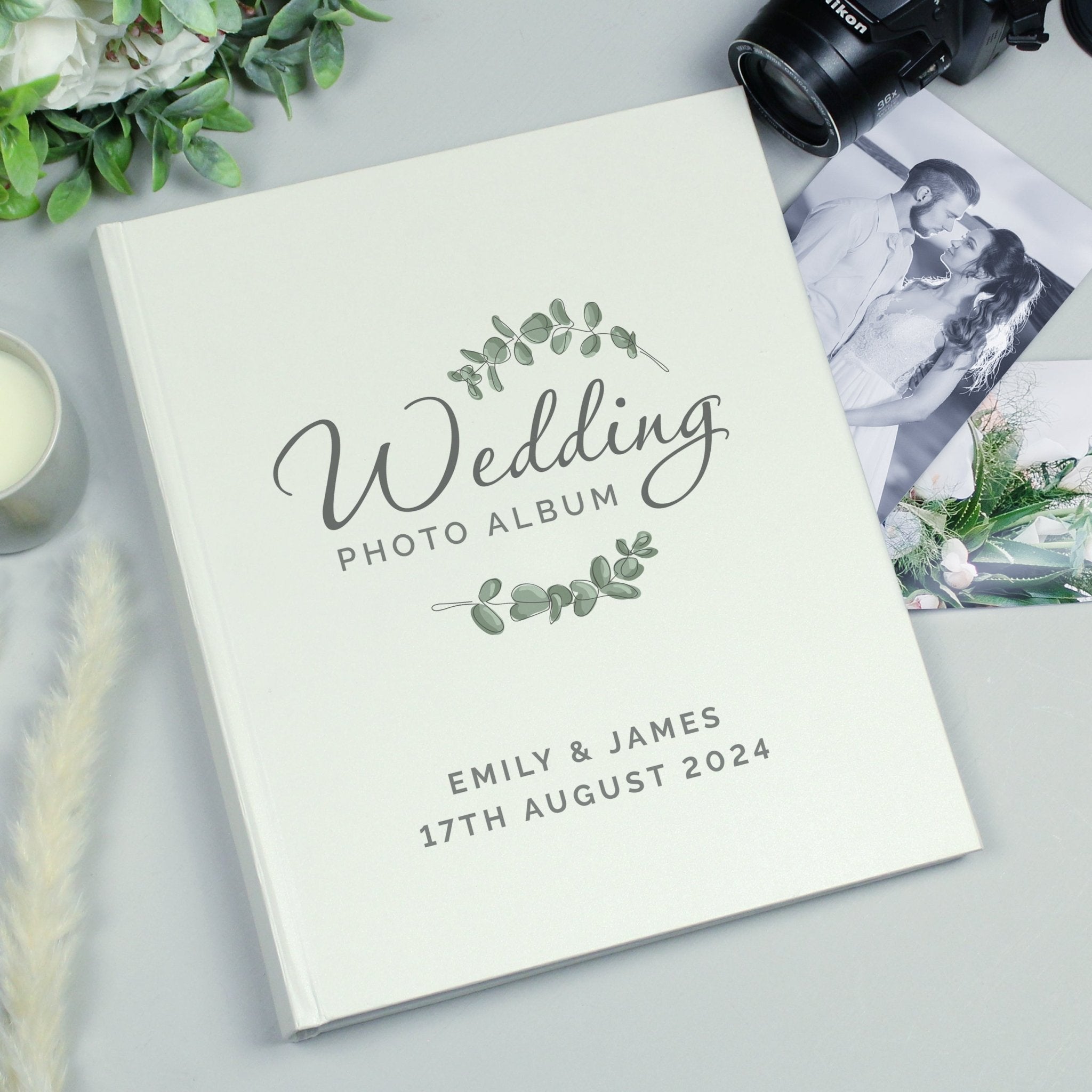 Personalised Botanical Traditional Wedding Photo Album | Inspired Creative Gifts | UK Supplier