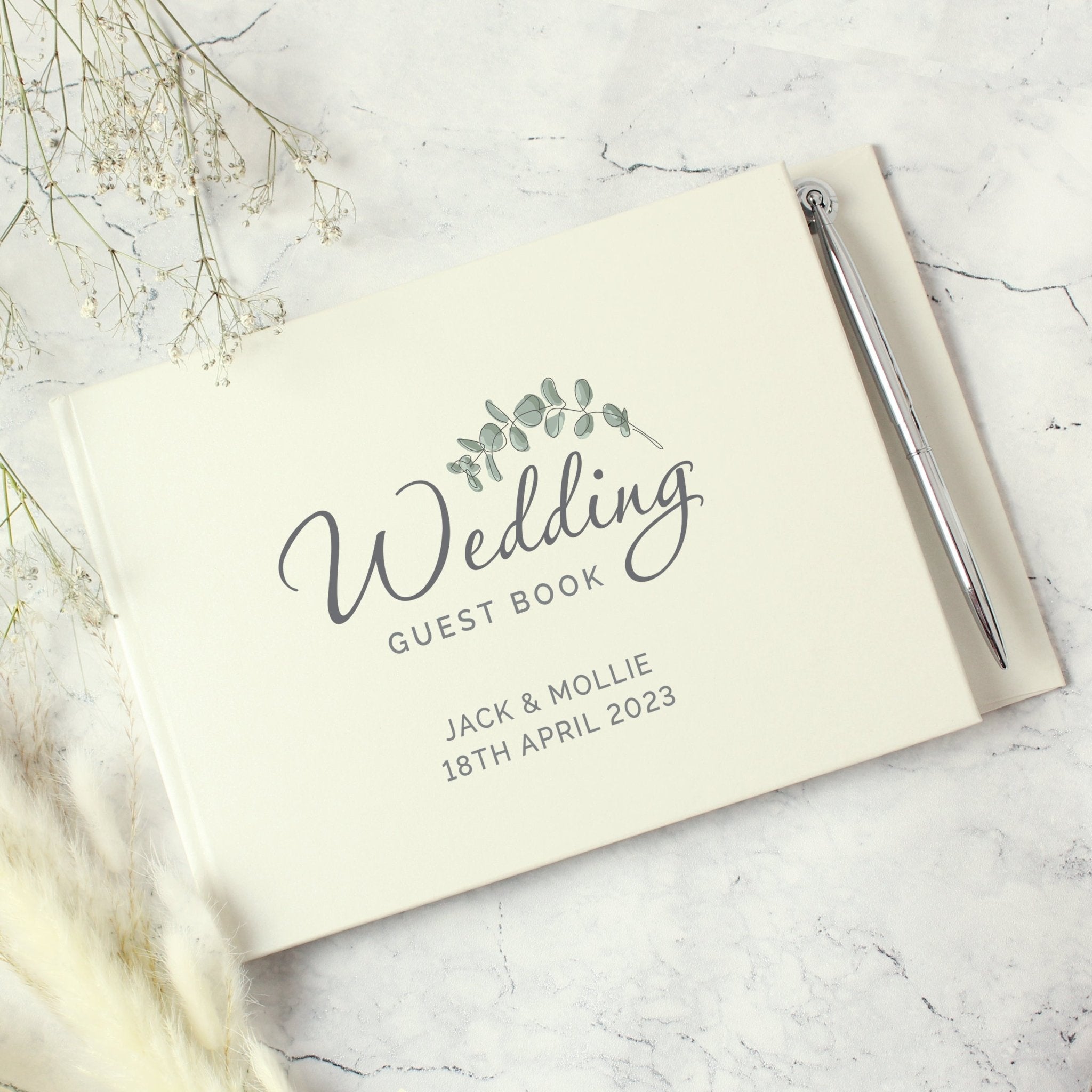 Personalised Botanical Wedding Guest Book & Pen | Inspired Creative Gifts | UK Supplier