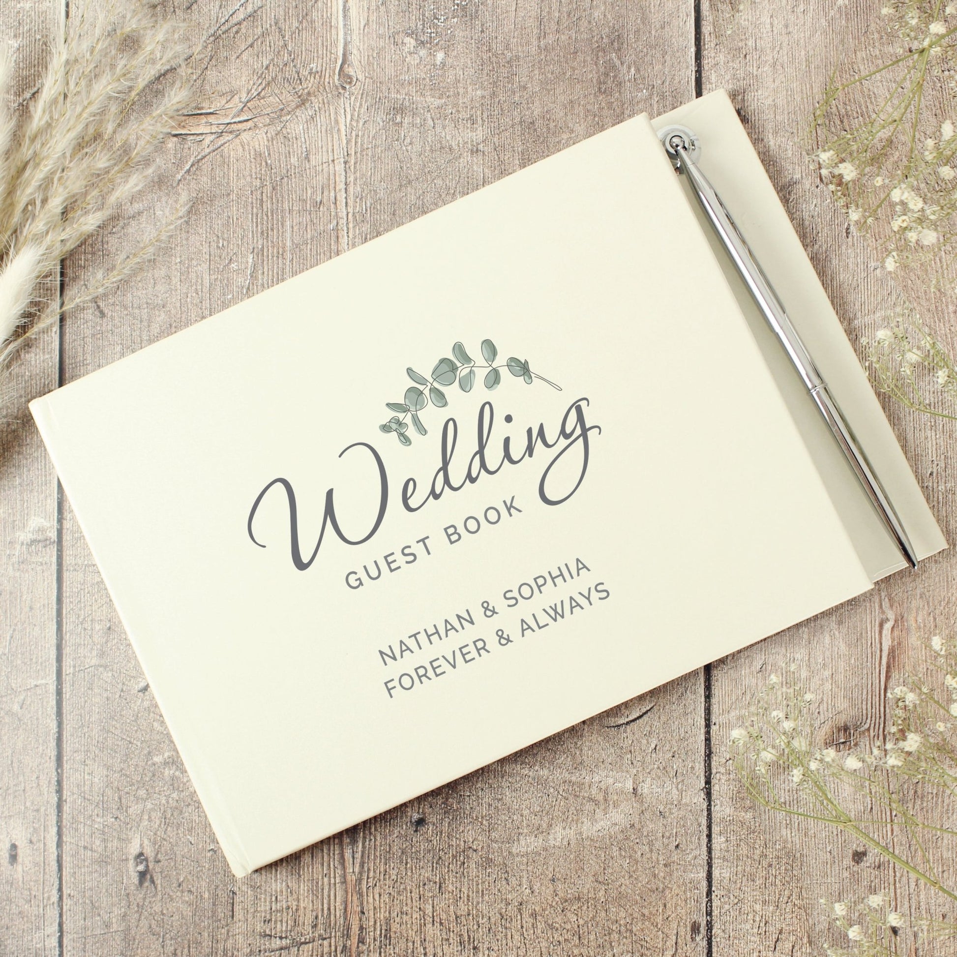 Personalised Botanical Wedding Guest Book & Pen | Inspired Creative Gifts | UK Supplier